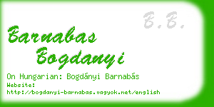 barnabas bogdanyi business card