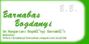 barnabas bogdanyi business card